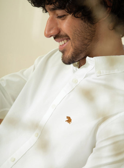 Andamen Essential White Amber Mark Shirt