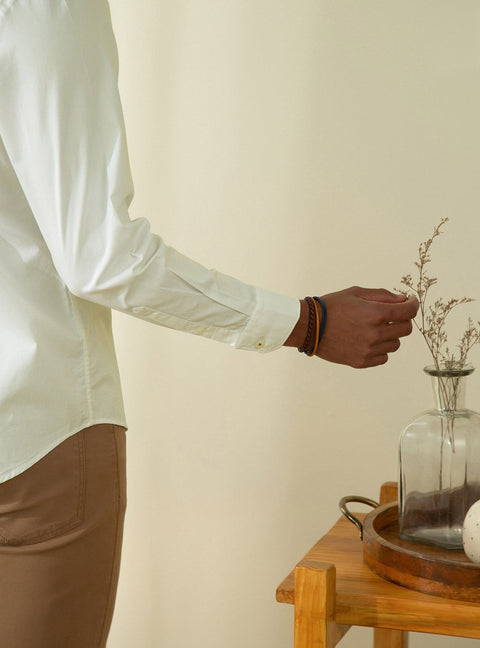 Andamen Essential White Amber Mark Shirt