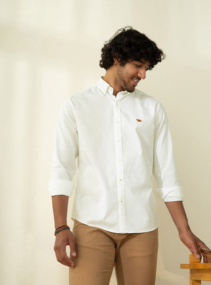 Andamen Essential White Amber Mark Shirt