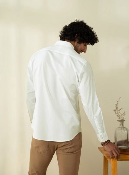 Andamen Essential White Amber Mark Shirt