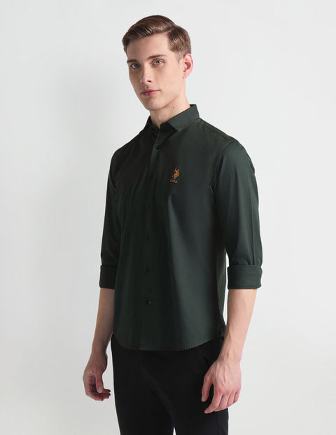 U.S. Polo Assn. Denim Co. French Placket Solid Shirt